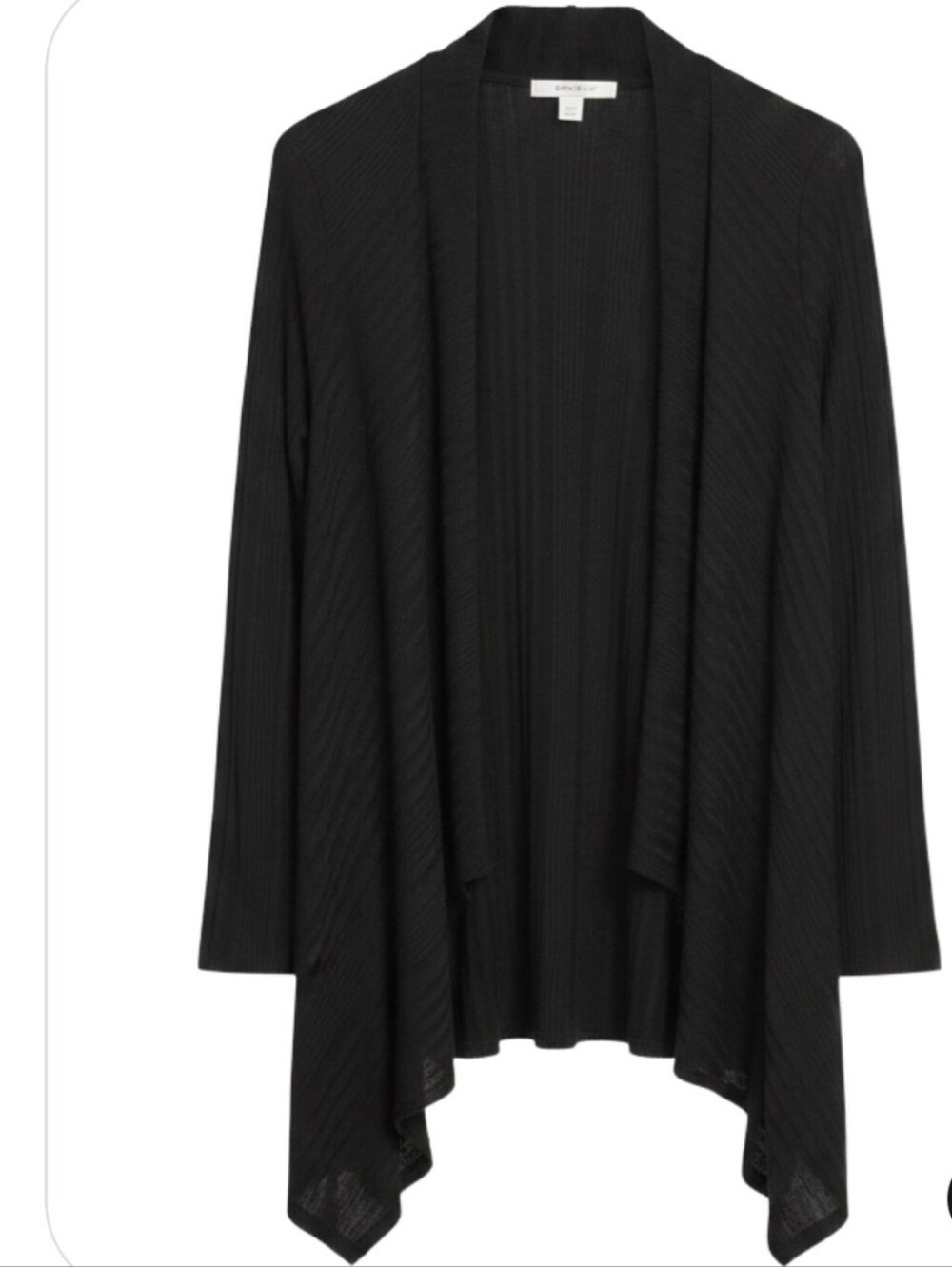 White House Black Market Black Draped Open-Front Cardigan